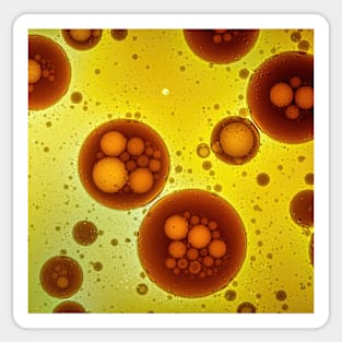 Abstract Yellow and Brown Bubbles in Liquid Sticker